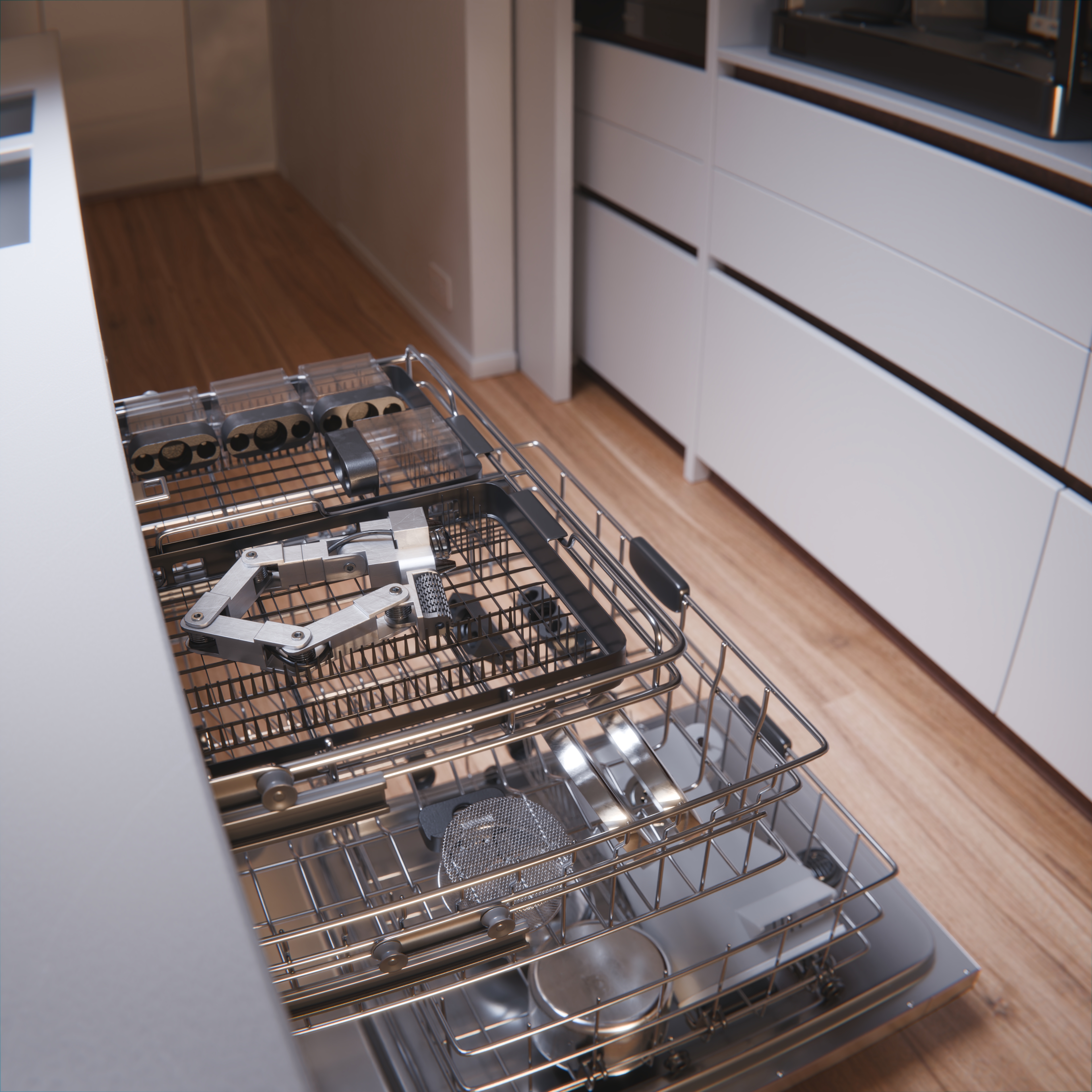 Dishwasher-safe cleanup scene
